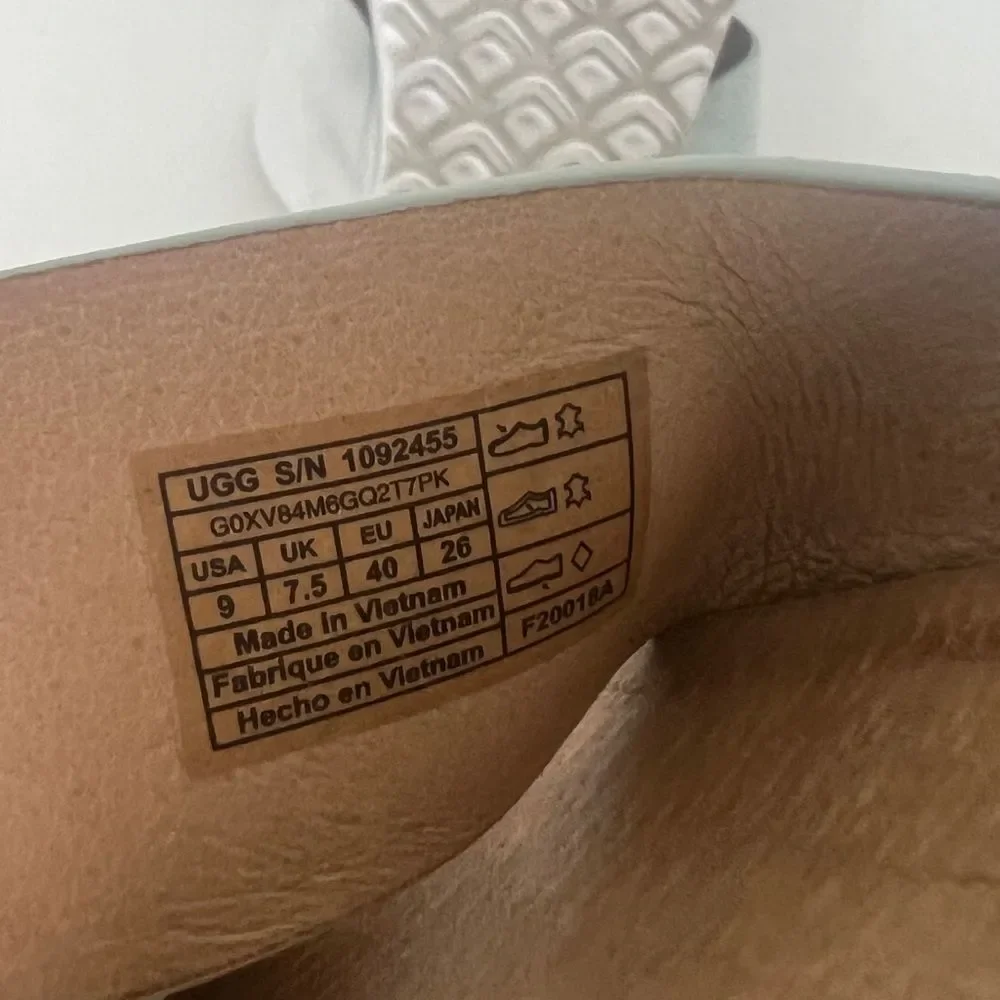 Ugg Kari Slide On Leather Sandals in Teal Mint - Picture 7 of 8